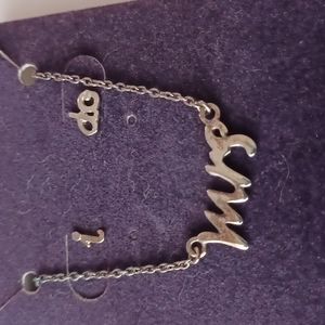 Sterling silver necklace and earrings set  16 inch. Chain engagement gift